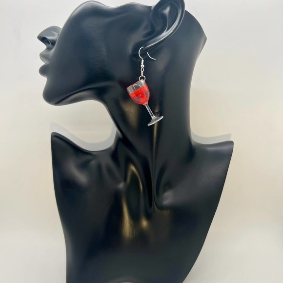 Wine Earrings - New Years Eve Earrings - Champagne Earrings - Alcohol Earrings - Picture 7 of 7